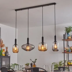 Alcofra Suspension Noir, 4 lumières