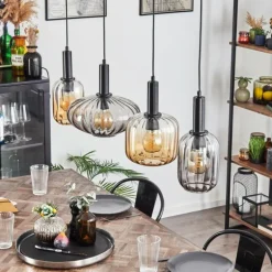 Alcofra Suspension Noir, 4 lumières