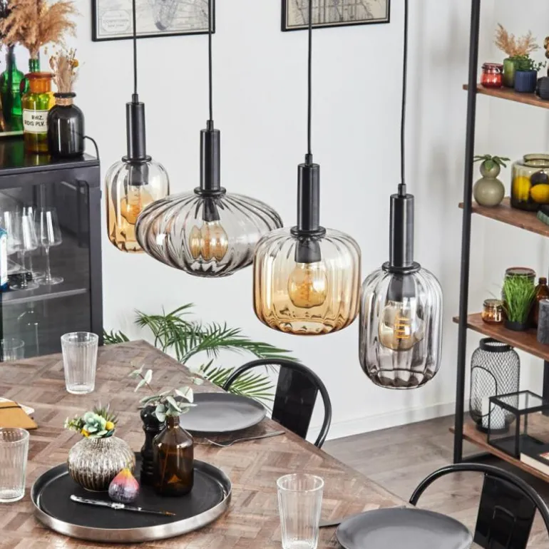 Alcofra Suspension Noir, 4 lumières