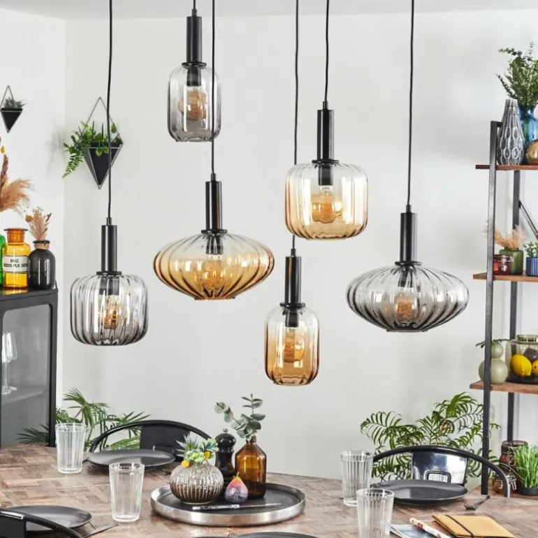 Alcofra Suspension Noir, 6 lumières