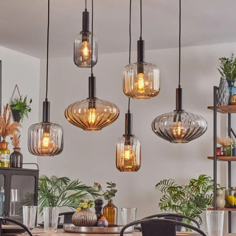 Alcofra Suspension Noir, 6 lumières