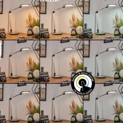 Aldeias Lampe de bureau, Lampe à poser, Liseuse LED Noir, Argenté, 1 lumière