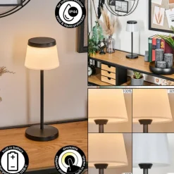 Algeraz Lampe de table d'extérieur, Lampe à poser LED Noir, 1 lumière