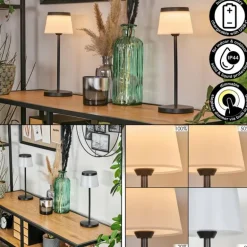 Algeraz Lampe de table d'extérieur, Lampe à poser LED Noir, 1 lumière