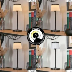 Algeraz Lampe de table d'extérieur, Lampe à poser LED Noir, 1 lumière