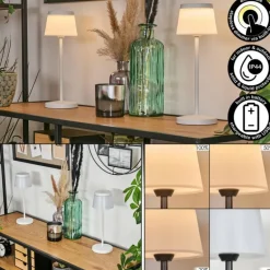 Algeraz Lampe de table d'extérieur, Lampe à poser LED Blanc, 1 lumière