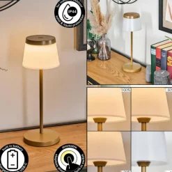 Algeraz Lampe de table d'extérieur, Lampe à poser LED Beige, 1 lumière