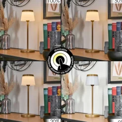 Algeraz Lampe de table d'extérieur, Lampe à poser LED Beige, 1 lumière