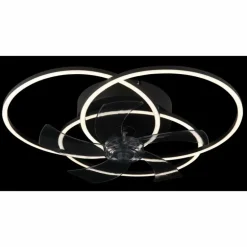 Alia Ventilateur de plafond lumineux Luminaires Globo Lighting LED Noir, 1 lumière, Télécommandes