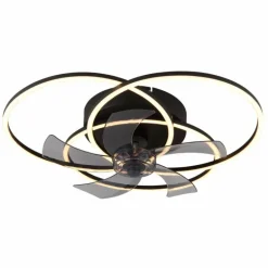 Alia Ventilateur de plafond lumineux Luminaires Globo Lighting LED Noir, 1 lumière, Télécommandes