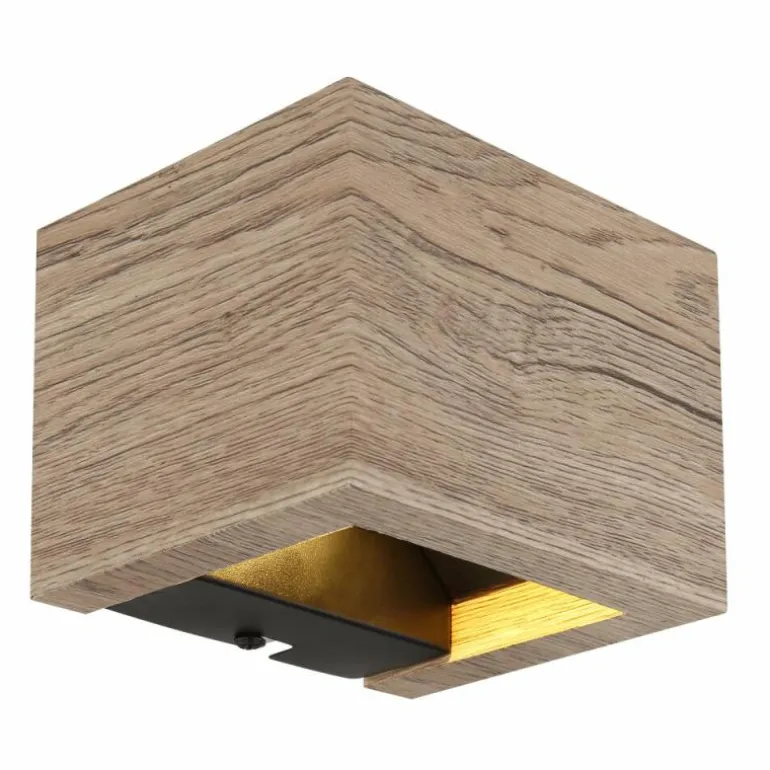 Alina Applique murale Luminaires Globo Lighting LED Bois foncé, Écru, Noir, 1 lumière