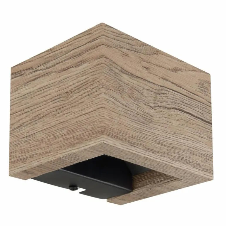 Alina Applique murale Luminaires Globo Lighting LED Bois foncé, Écru, Noir, 1 lumière