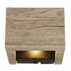 Alina Applique murale Luminaires Globo Lighting LED Bois foncé, Écru, Noir, 1 lumière