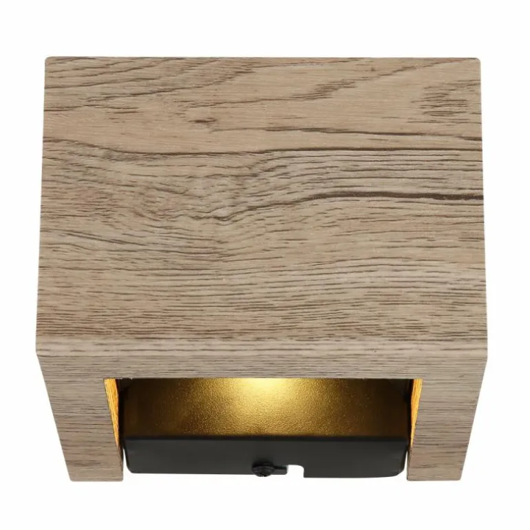 Alina Applique murale Luminaires Globo Lighting LED Bois foncé, Écru, Noir, 1 lumière