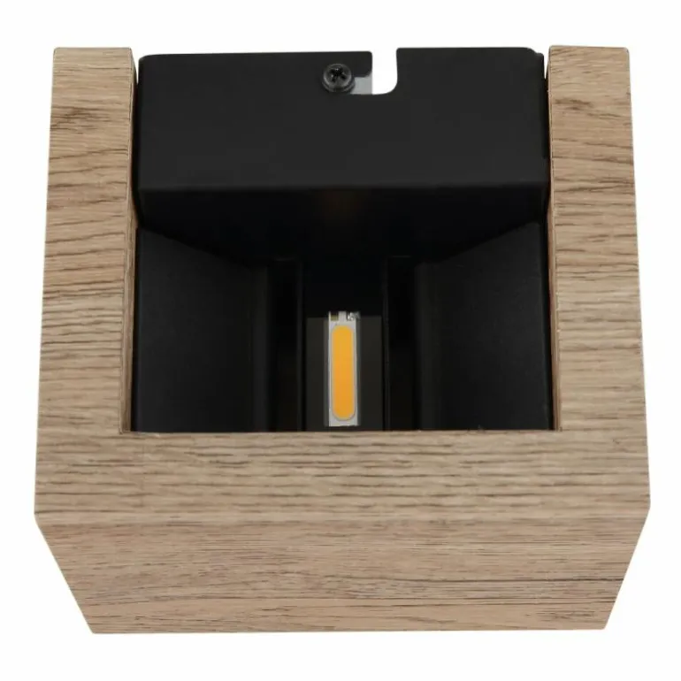 Alina Applique murale Luminaires Globo Lighting LED Bois foncé, Écru, Noir, 1 lumière