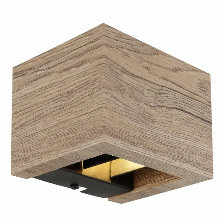 Alina Applique murale Luminaires Globo Lighting LED Bois foncé, Écru, Noir, 1 lumière