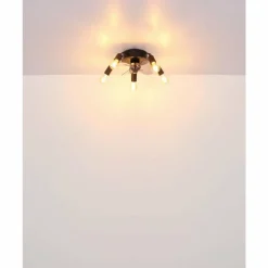 Alisha Ventilateur de plafond lumineux Luminaires Globo Lighting Noir, 5 lumières, Télécommandes