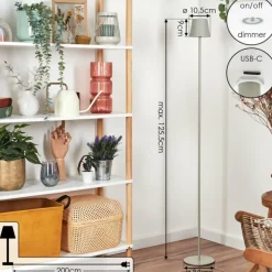 Allen Lampadaire LED Gris, 1 lumière