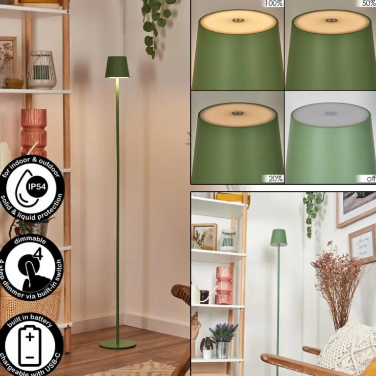 Allen Lampadaire LED Vert, 1 lumière