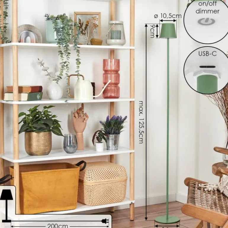 Allen Lampadaire LED Vert, 1 lumière