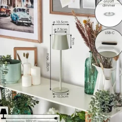 Allen Lampe de table d'extérieur, Lampe à poser LED Gris, Vert, 1 lumière