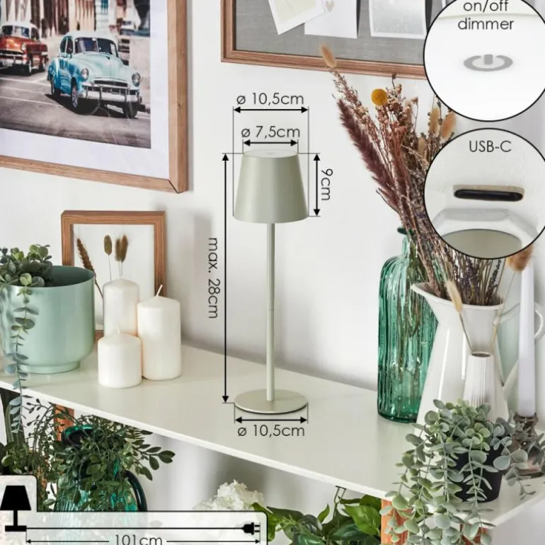 Allen Lampe de table d'extérieur, Lampe à poser LED Gris, Vert, 1 lumière