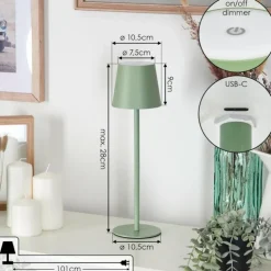 Allen Lampe de table d'extérieur, Lampe à poser LED Vert, 1 lumière