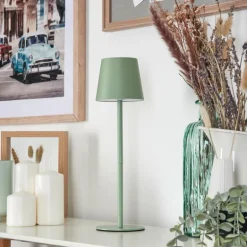 Allen Lampe de table d'extérieur, Lampe à poser LED Vert, 1 lumière