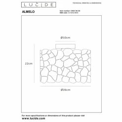 ALMELO Plafonnier Luminaires Lucide Noir, 1 lumière