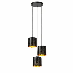 ALMELO Suspension Luminaires Lucide Noir, 3 lumières