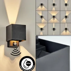 Almodofa Lampe murale d´extérieur, Luminaire Up & Down Noir, 1 lumière, Détecteur de mouvement