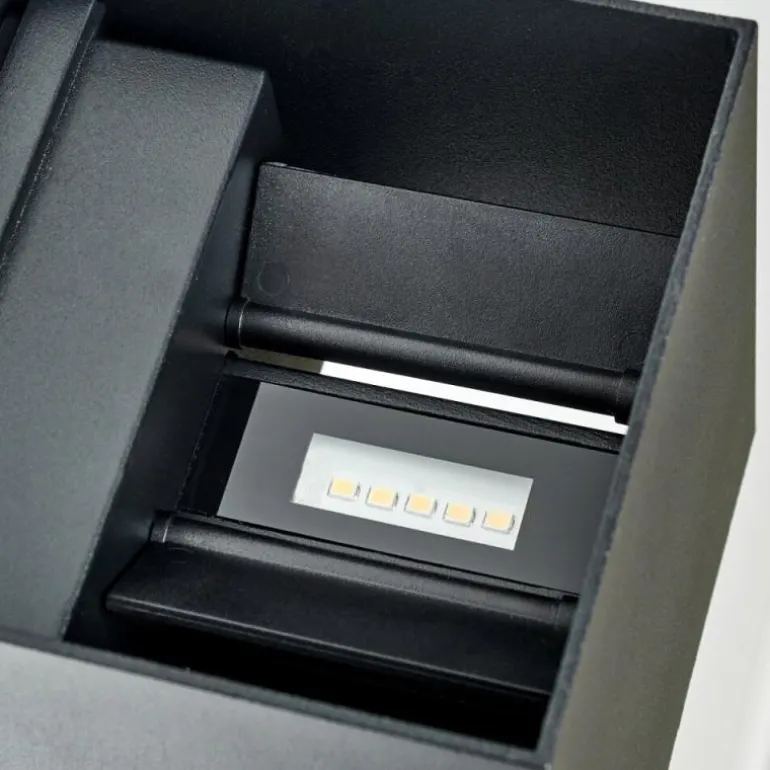 Almodofa Lampe murale d´extérieur, Luminaire Up & Down Noir, 1 lumière, Détecteur de mouvement