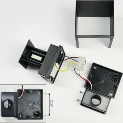 Almodofa Lampe murale d´extérieur, Luminaire Up & Down Noir, 1 lumière, Détecteur de mouvement