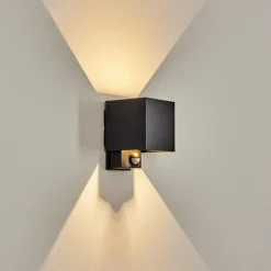 Almodofa Lampe murale d´extérieur, Luminaire Up & Down Noir, 1 lumière, Détecteur de mouvement