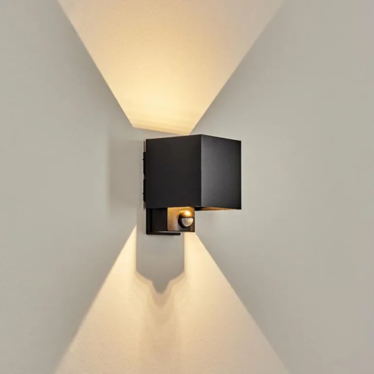 Almodofa Lampe murale d´extérieur, Luminaire Up & Down Noir, 1 lumière, Détecteur de mouvement