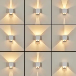 Almodofa Lampe murale d´extérieur, Luminaire Up & Down Blanc, 1 lumière, Détecteur de mouvement