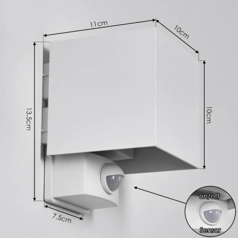 Almodofa Lampe murale d´extérieur, Luminaire Up & Down Blanc, 1 lumière, Détecteur de mouvement