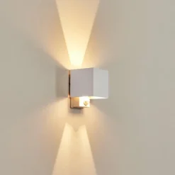 Almodofa Lampe murale d´extérieur, Luminaire Up & Down Blanc, 1 lumière, Détecteur de mouvement