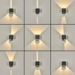 Almodofa Lampe murale d´extérieur, Luminaire Up & Down Anthracite, 1 lumière, Détecteur de mouvement