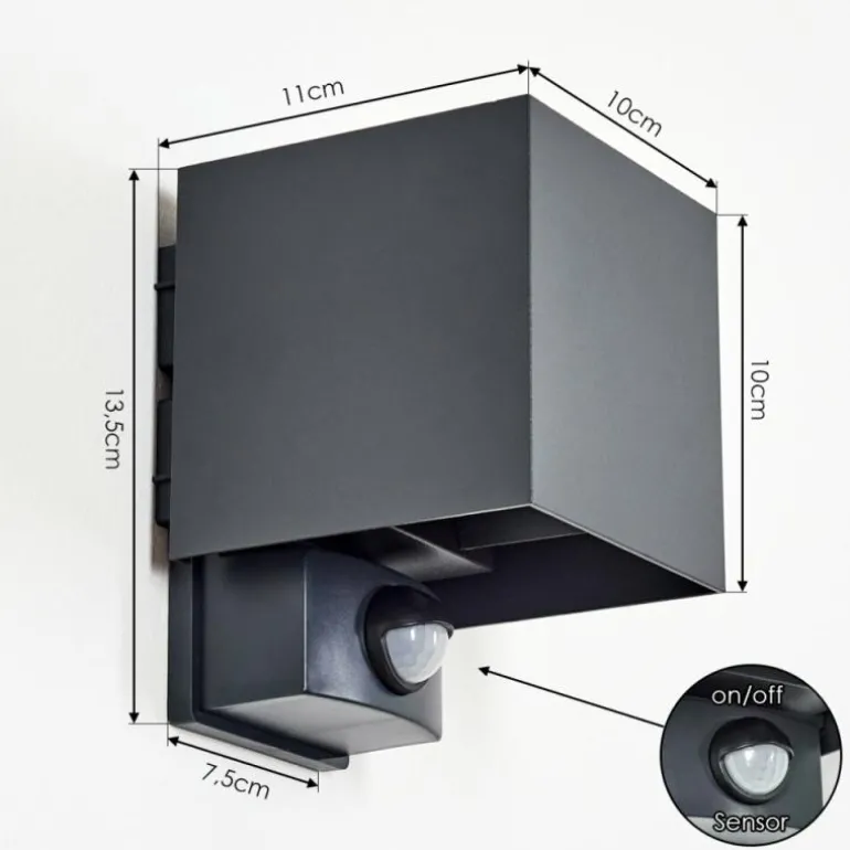 Almodofa Lampe murale d´extérieur, Luminaire Up & Down Anthracite, 1 lumière, Détecteur de mouvement