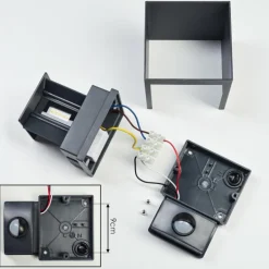 Almodofa Lampe murale d´extérieur, Luminaire Up & Down Anthracite, 1 lumière, Détecteur de mouvement