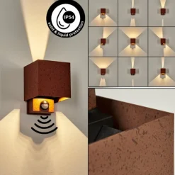 Almodofa Lampe murale d´extérieur, Luminaire Up & Down Rouille, 1 lumière, Détecteur de mouvement