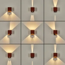 Almodofa Lampe murale d´extérieur, Luminaire Up & Down Rouille, 1 lumière, Détecteur de mouvement