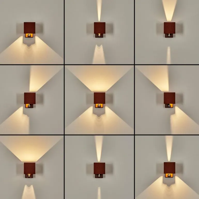 Almodofa Lampe murale d´extérieur, Luminaire Up & Down Rouille, 1 lumière, Détecteur de mouvement