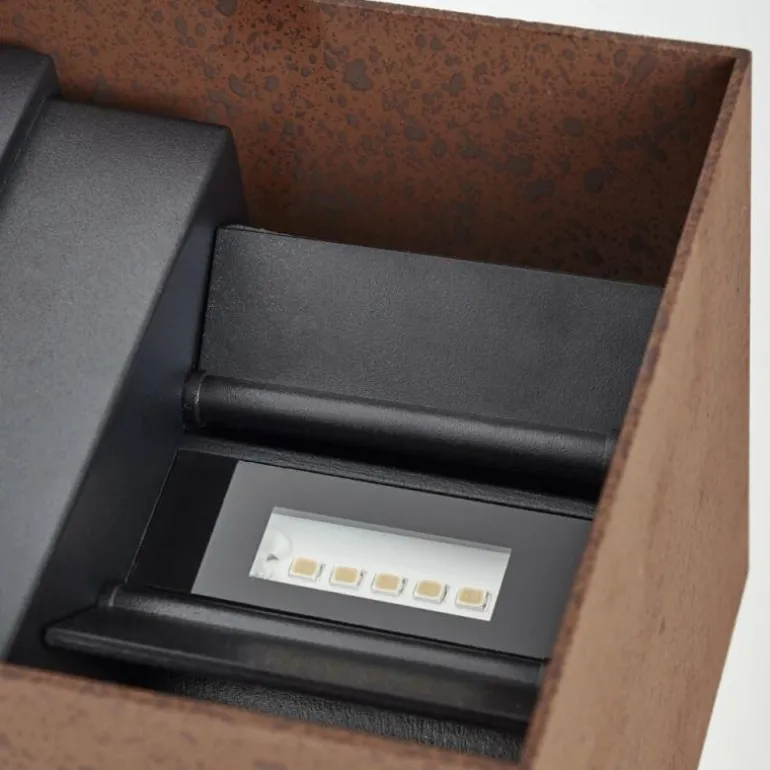 Almodofa Lampe murale d´extérieur, Luminaire Up & Down Rouille, 1 lumière, Détecteur de mouvement