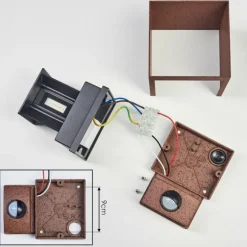 Almodofa Lampe murale d´extérieur, Luminaire Up & Down Rouille, 1 lumière, Détecteur de mouvement