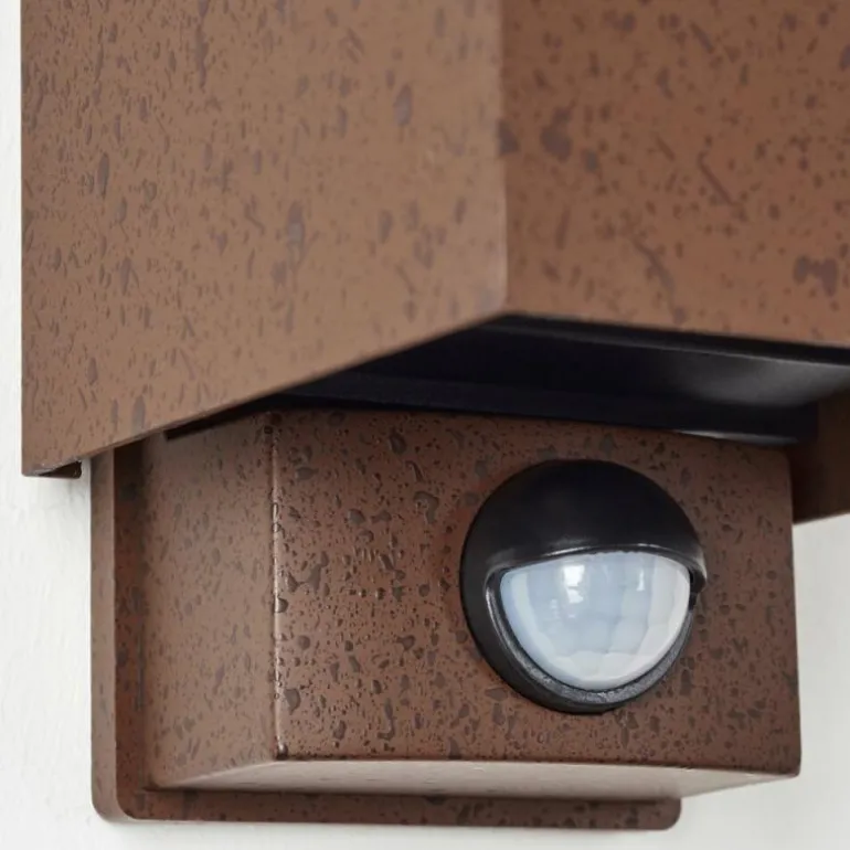 Almodofa Lampe murale d´extérieur, Luminaire Up & Down Rouille, 1 lumière, Détecteur de mouvement