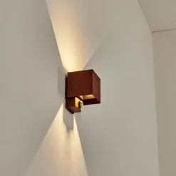 Almodofa Lampe murale d´extérieur, Luminaire Up & Down Rouille, 1 lumière, Détecteur de mouvement