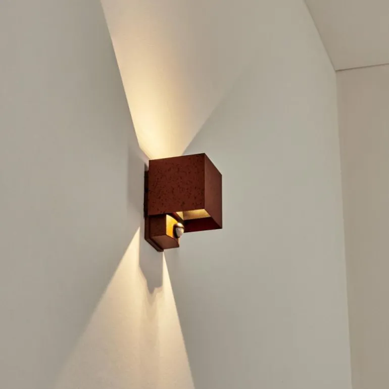Almodofa Lampe murale d´extérieur, Luminaire Up & Down Rouille, 1 lumière, Détecteur de mouvement