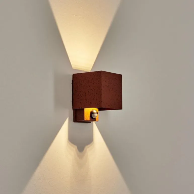 Almodofa Lampe murale d´extérieur, Luminaire Up & Down Rouille, 1 lumière, Détecteur de mouvement